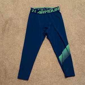 Under Armour Kids' colbalt and Lime Leggings